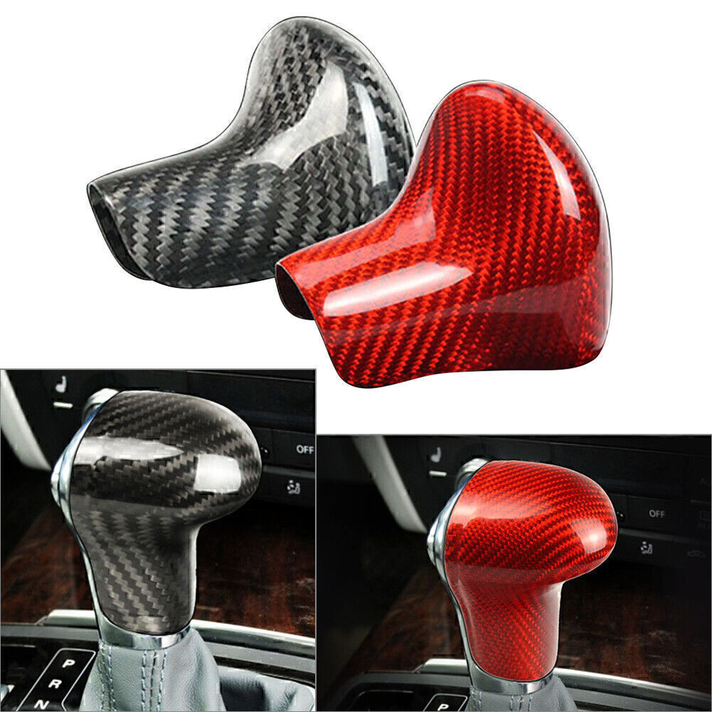Interior Gear Shift Knob Trim Carbon Fiber Style Fit for Audi A4 A5 A6 A7 Q5 Q7 S6