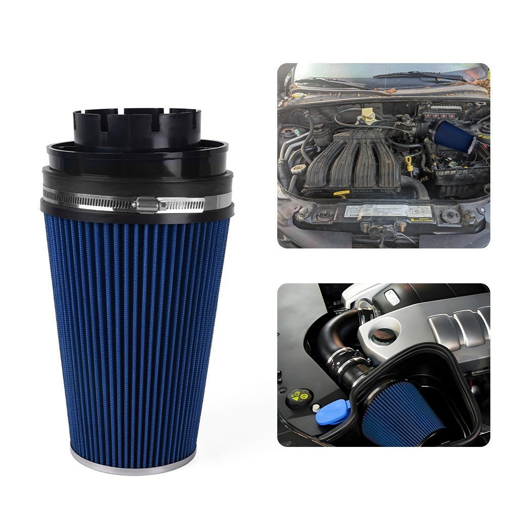 Blue 4102mm Long High Flow Inlet Cone Dry Filter Cold Air Intake Replacement Q