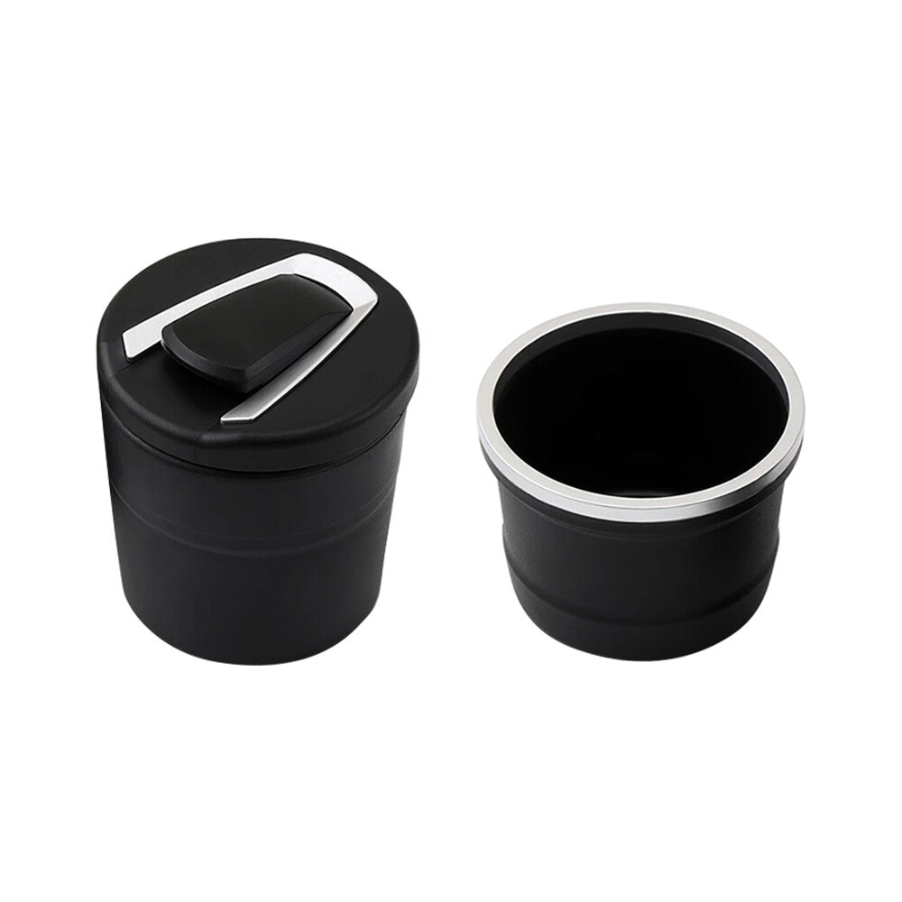 2Pcs Portable Ashtray Blue Smokeless Stand Cylinder LED Light  Storage Box Set Q