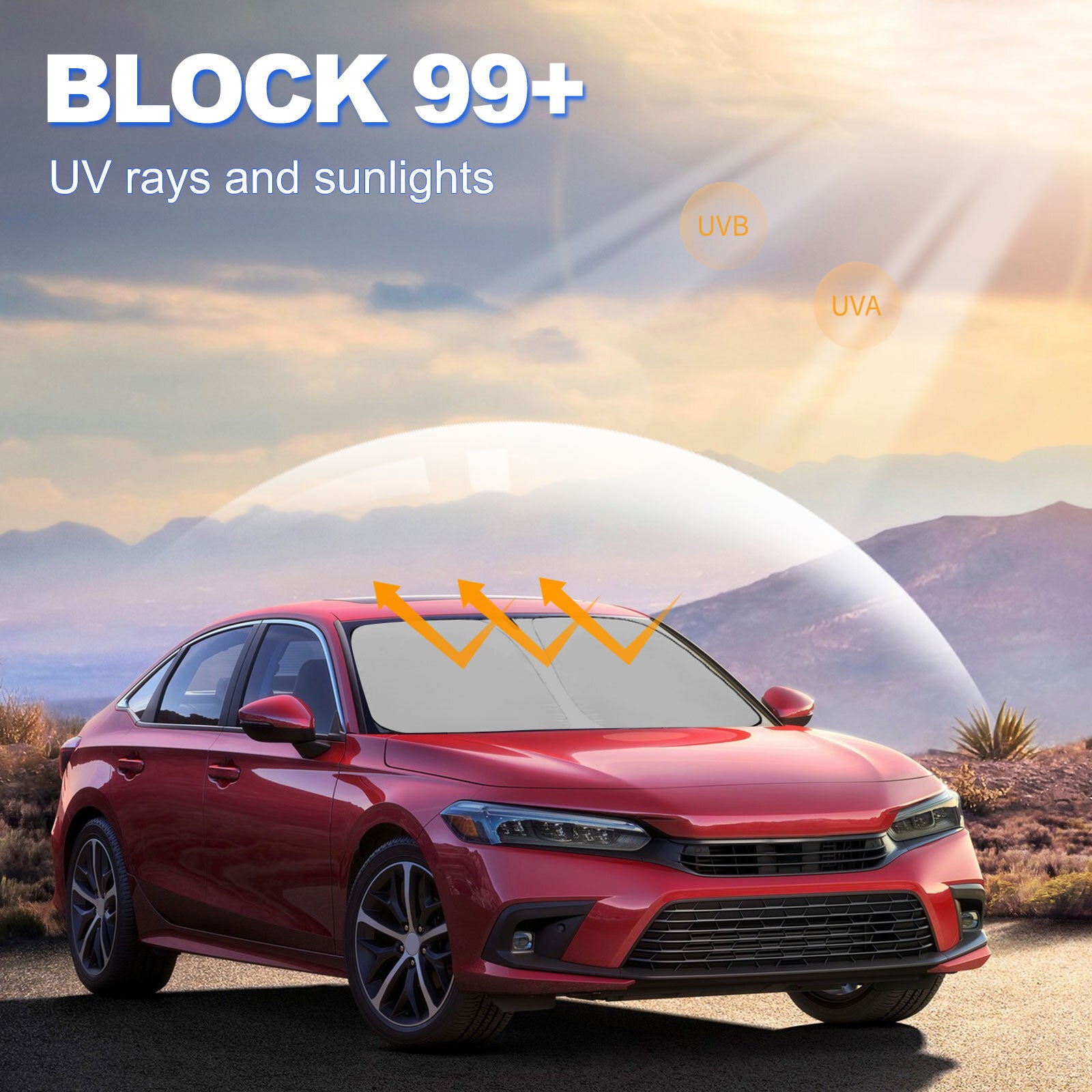 For 2022-2025 for Honda for Civic Car Front Windshield Sun Shade Reflective UVs Cover