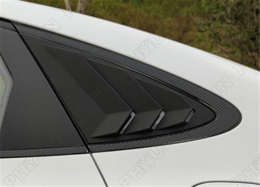 Matte Black Rear Side Vent Window Quarter Louver Cover for Hyundai Sonata 20-23