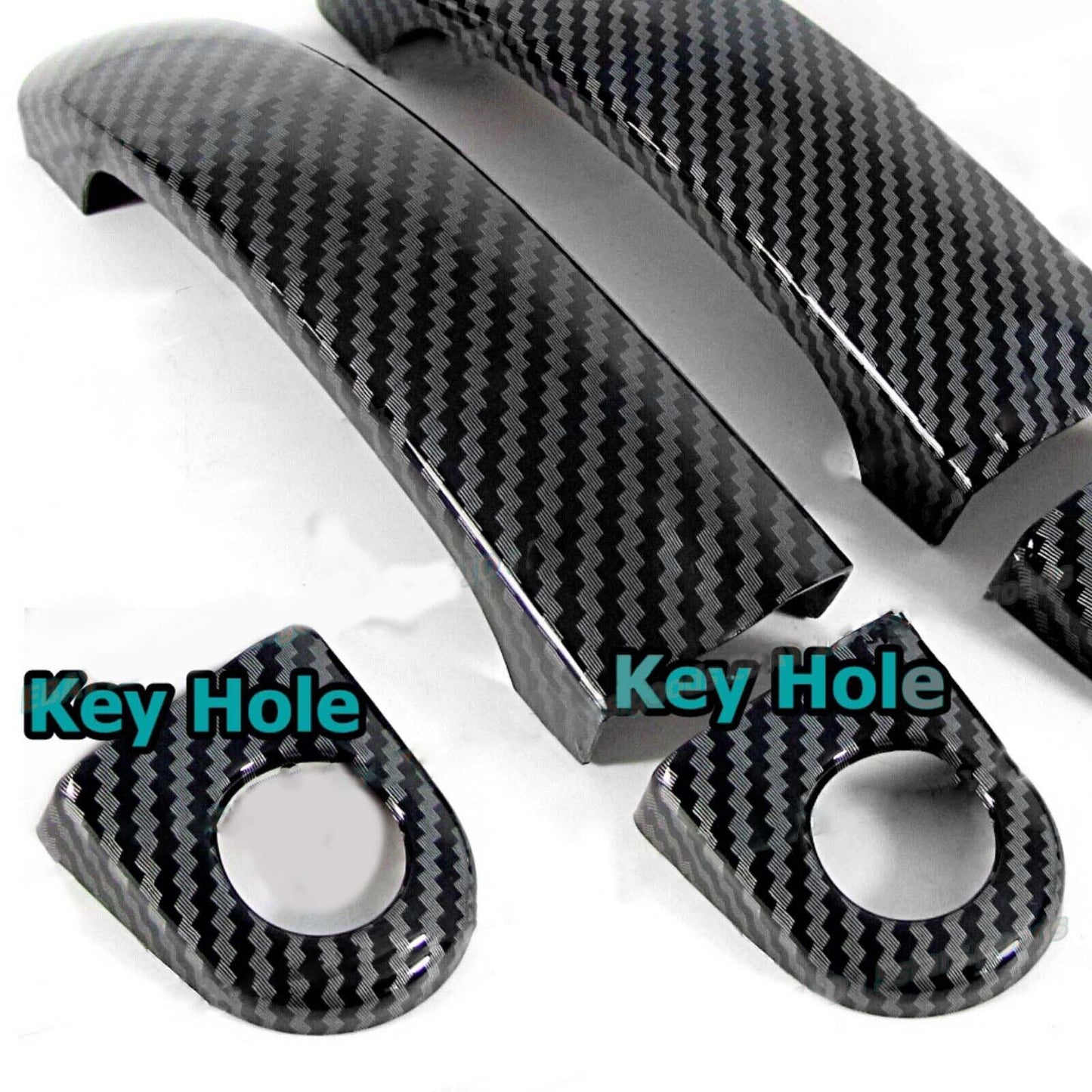 Glossy Carbon Fiber Cover Trim For 2005-2010 for VW for Jetta MK5 Sedan Side Door Handle