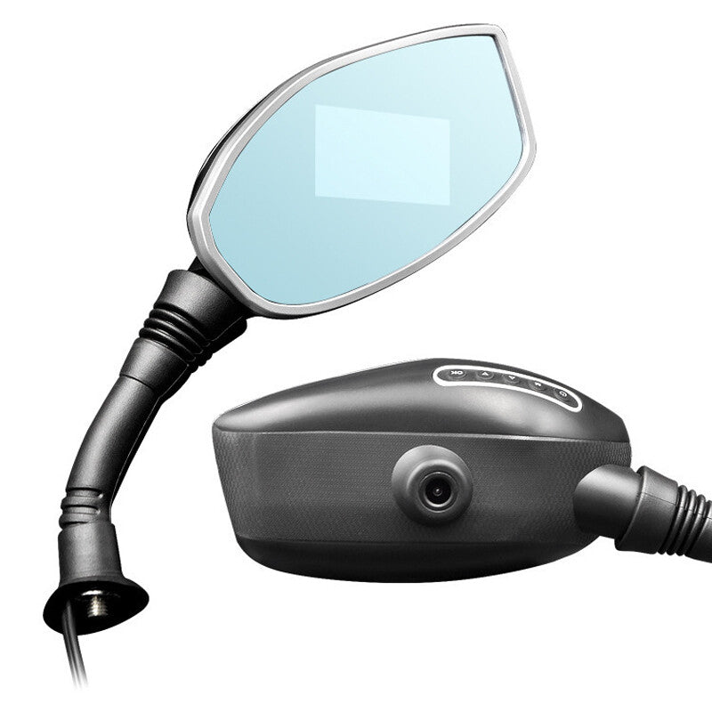 Motorcycle Bike HD Rear View Mirror Dual-lens Hidden Camera Driving Recorder Kit v