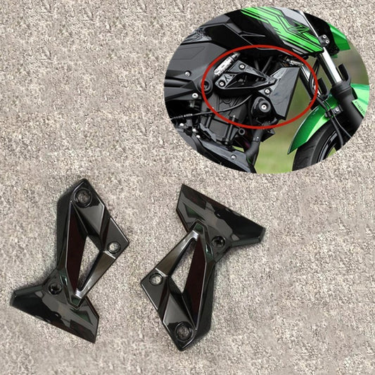 Suitable for Kawasaki Z400 Z 400 2019 - 2023 Glossy Black Side Frame Heatsink Cover and Shade