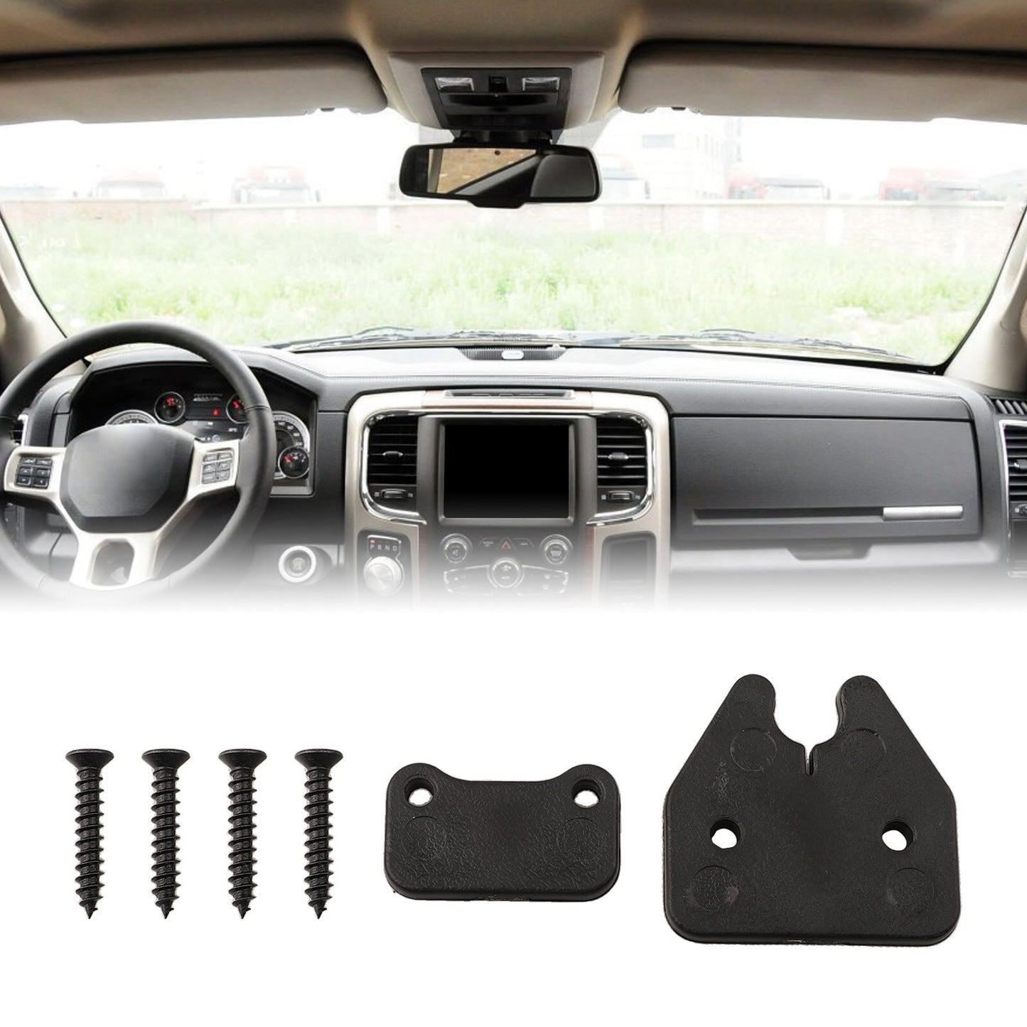 Sleek Design Sun Visor Clips for for DODGE for RAM Trucks 2019 Set Of 6 Black v