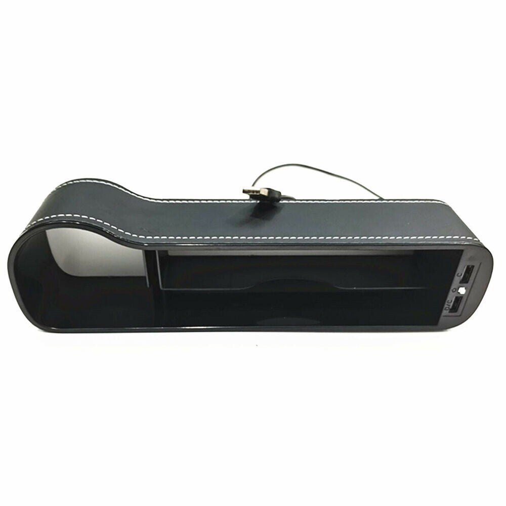 for Seat Gap Catcher Storage Box Car Right Side Cup Holder Organizer Pocket Dual-USB n