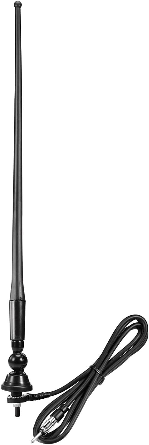 Universal 16 Flexible Rubber Antenna Mast w/ Ball Base Car Audio Stereo Radio