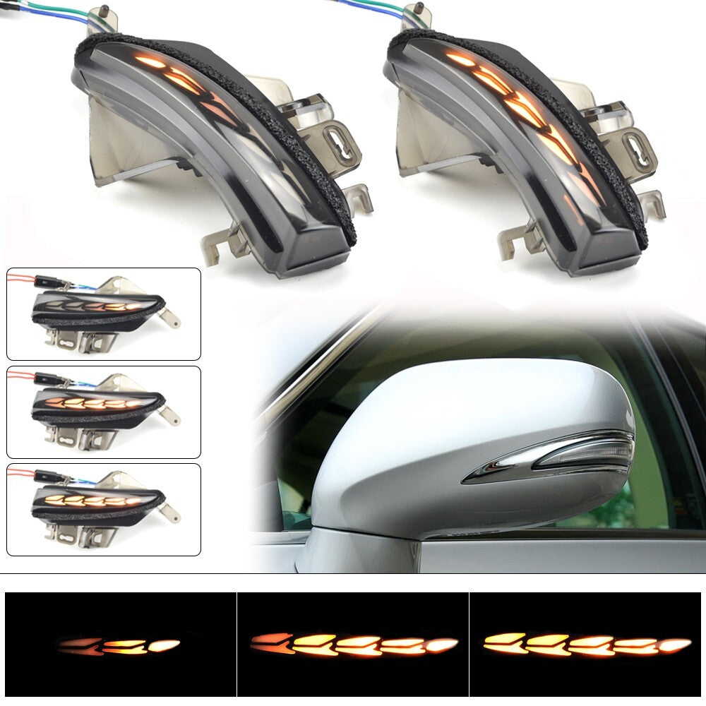 2pcs LED Dynamic Side Mirror Turn Signal Light Assembly for Lexus IS200D IS250