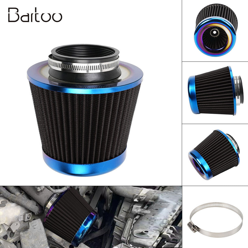 3 76mm High Flow Inlet Cleaner Dry Filter Cold Air Intake Cone Replacement BK Q