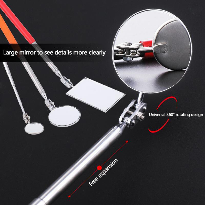 3 Telescopic Mirror Telescopic Round Square Mirror Inspection Tool