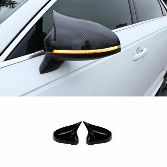 for Audi 2017-2024 A4 A5 ABS Carbon Fiber OX Horn Rear View Mirror Cover Trim 2P