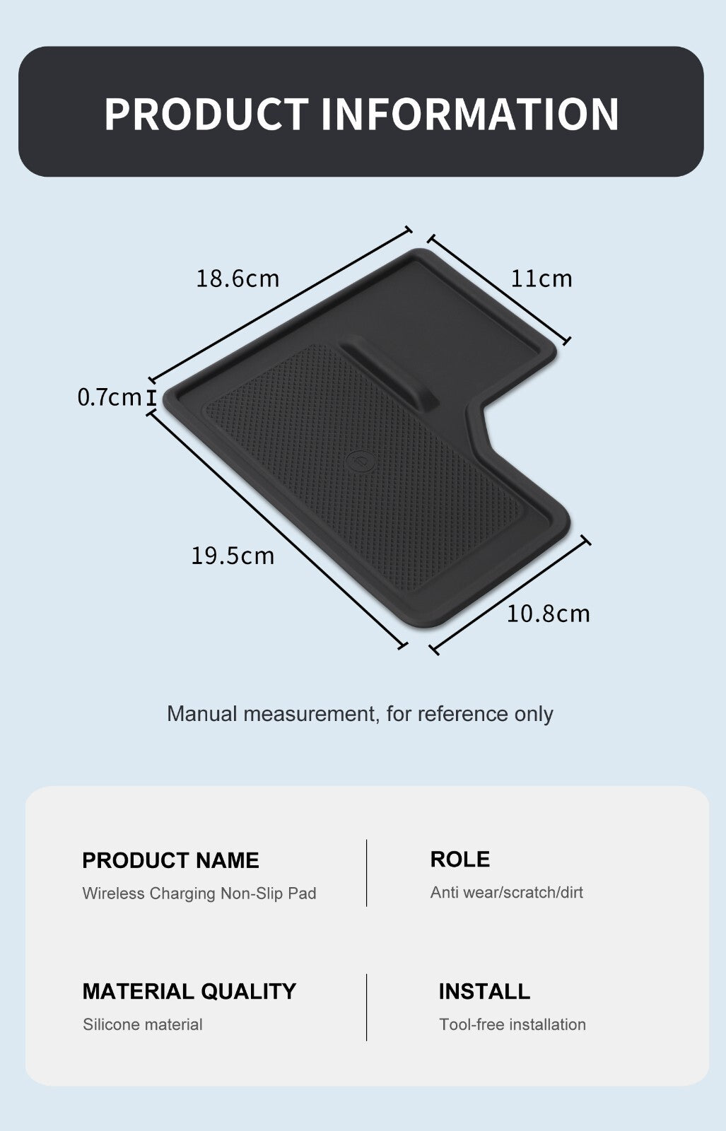 for Toyota for Land Cruiser Prado 2024 J250 Anti-skid Pad Right Rudder Car Phone Pad