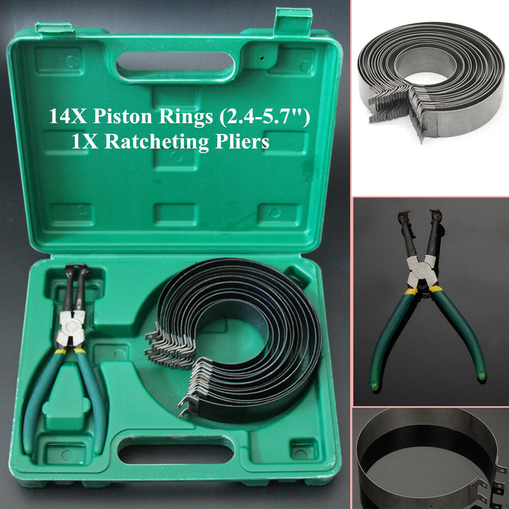 Automotive repair tools, piston ring compressor disassembly tools, widened component pliers - n