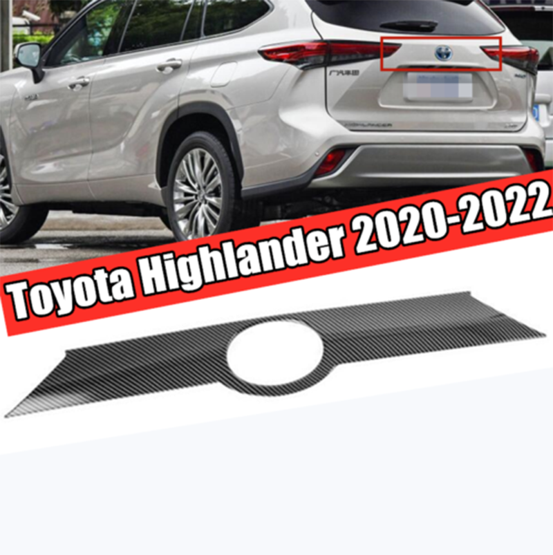 for Toyota Highlander 2020-22 Carbon Look Rear Door Trunk Lid Cover Decor Trim