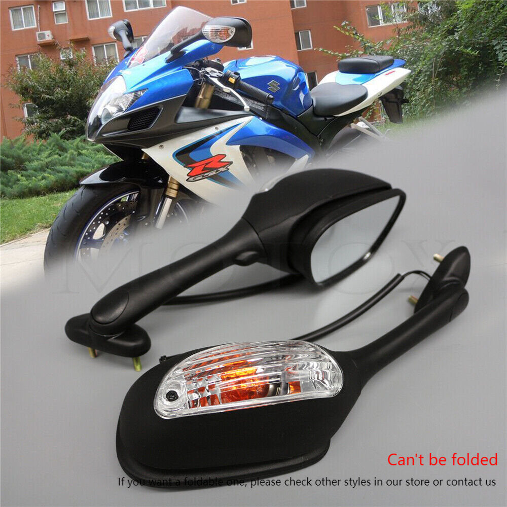 Fit for Suzuki GSXR 1000 GSXR600 GSX-R 750 06-15 Rearview Mirrors w/ Turn Signal