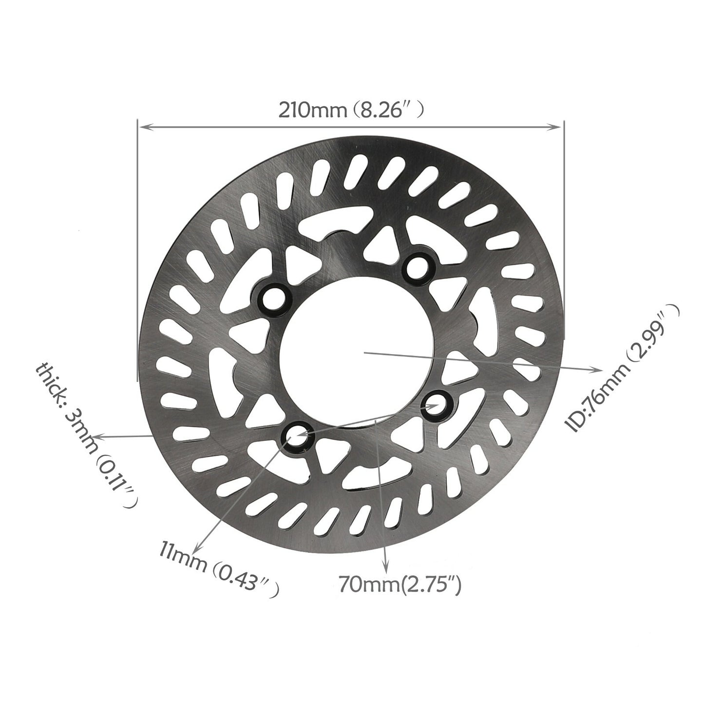 210mm 8.3-inch front brake disc rotor for Dirt Pit bikes Apollo SSR 110cc 125cc 140cc
