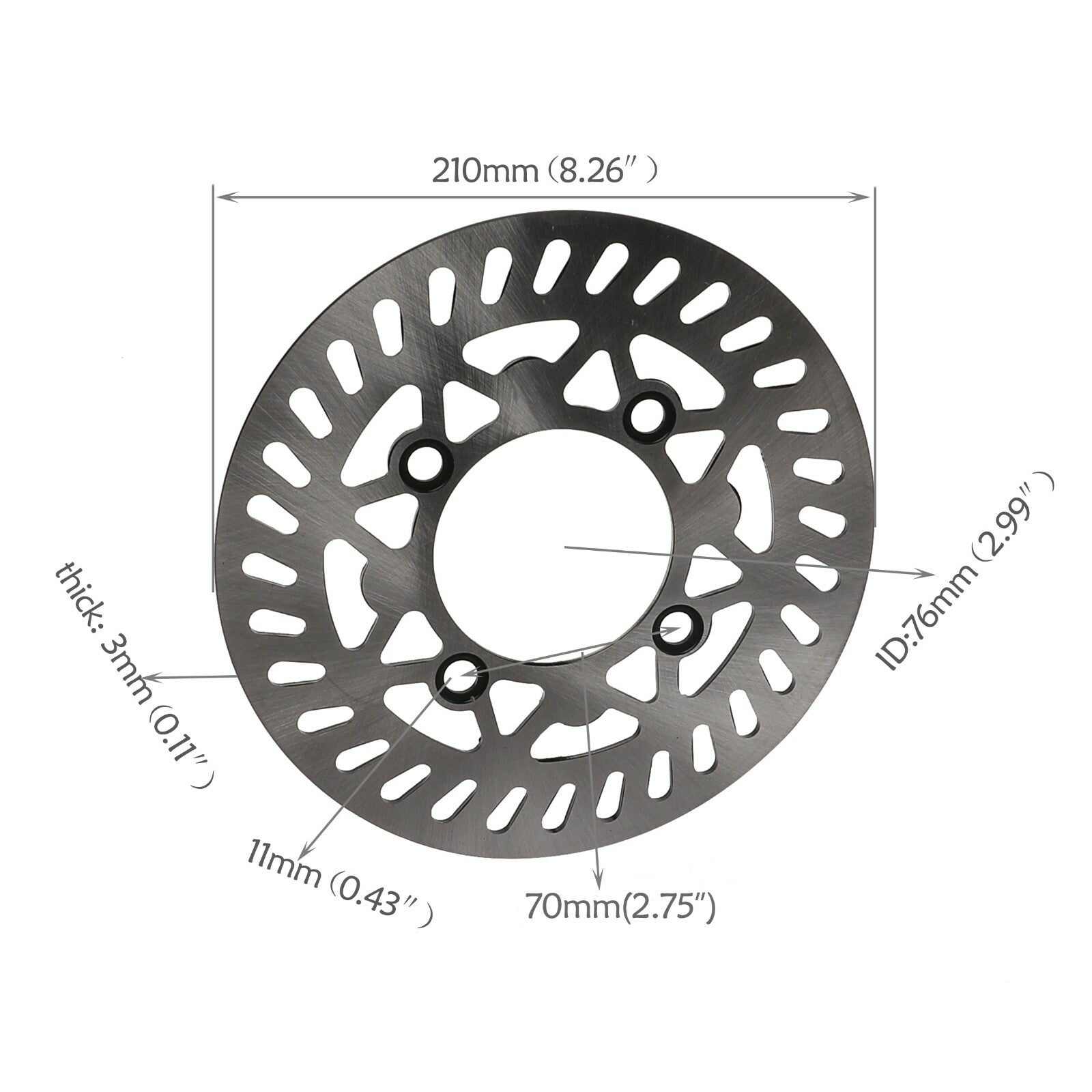 210mm 8.3-inch front brake disc rotor for Dirt Pit bikes Apollo SSR 110cc 125cc 140cc