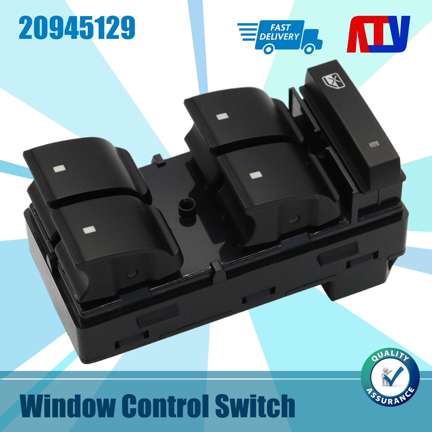 Driver Side Window Control Switch Fits for Chevrolet Silverado for GMC for Sierra 20945129