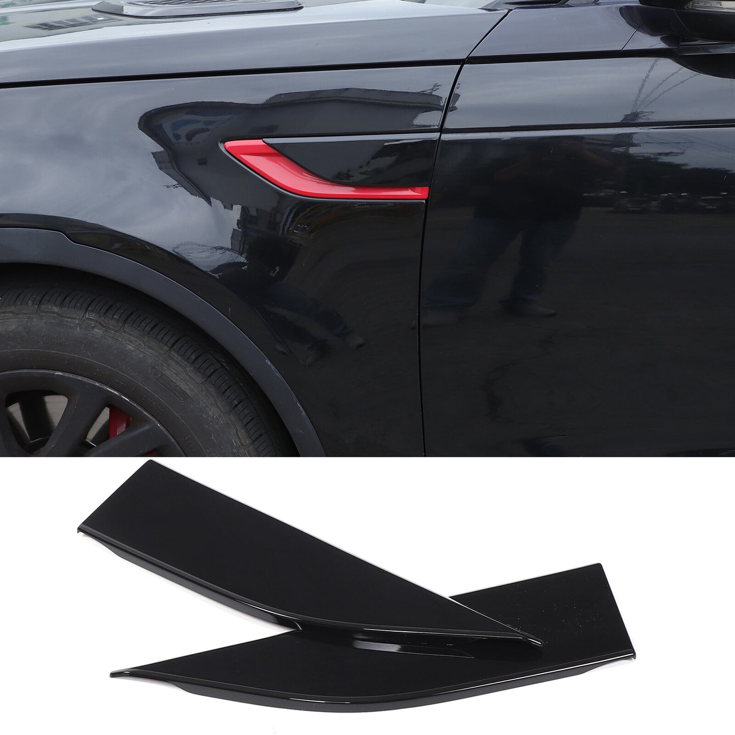 Gloss black front fender vent covers for Land Rover Discovery 5 (2017-22) n