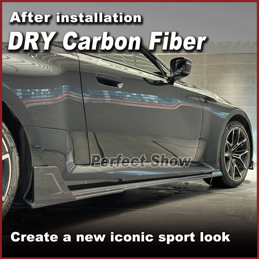 Fit For BWM G87 M2 2022-2024 DRY Carbon Fiber Side Skirt Winglets Extention Lip