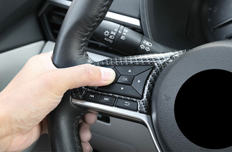 Steering Wheel Button Frame Trim 2 for Nissan Altima Teana 2019-22 Carbon Fiber