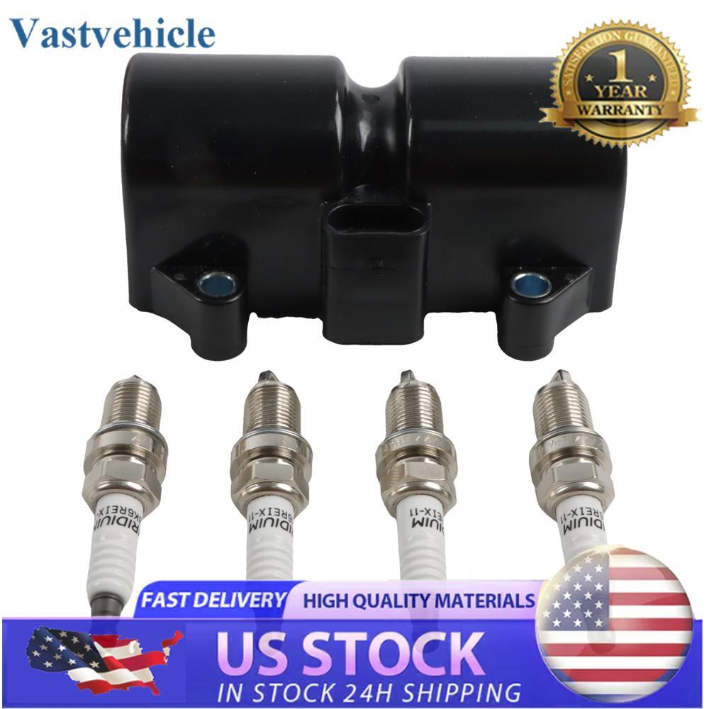 UF503 1x Ignition Coil + 4x Spark Plugs for Chevy Aveo for Pontiac Wave for Suzuki Reno