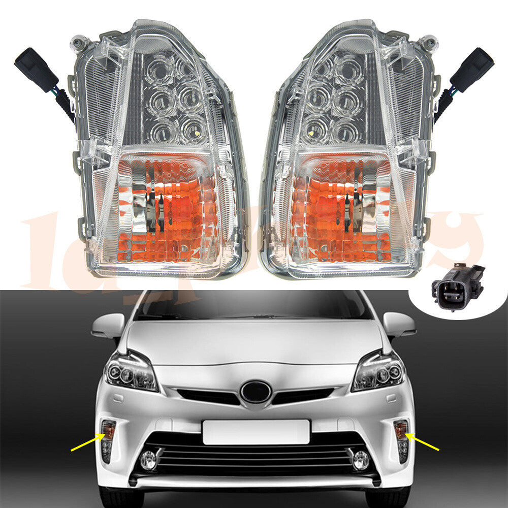 LHRH LED Turn Signal Fog Light Lamp Lens w/Bulb For 2013 2014 2015 for Toyota Prius