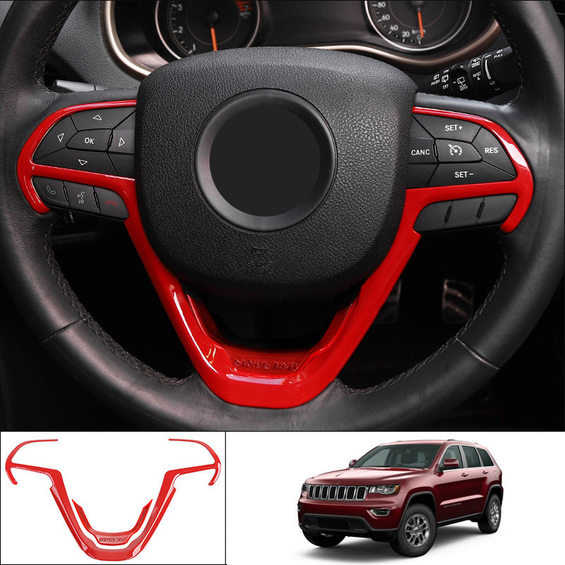2*Red plastic Interior Steering Wheel Cover Trim for Jeep Grand Cherokee 14-2020 v