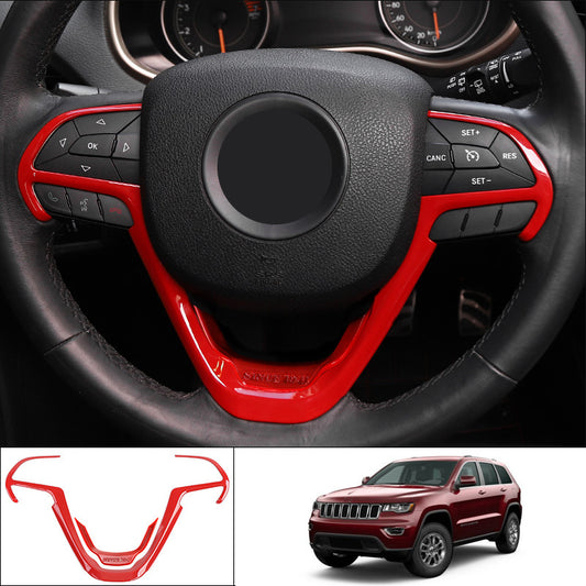 2*Red plastic Interior Steering Wheel Cover Trim for Jeep Grand Cherokee 14-2020 v