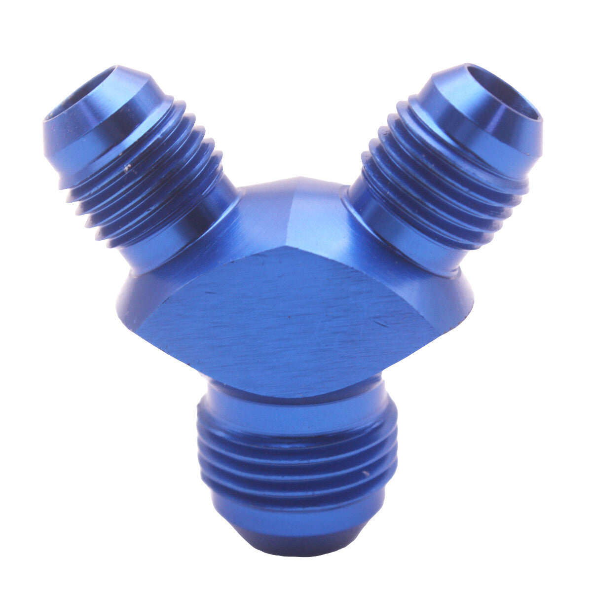 AN8 8AN to 2x -6AN AN6 Aluminium Male Flare Y Block Fitting Adapter Blue 1Ps n