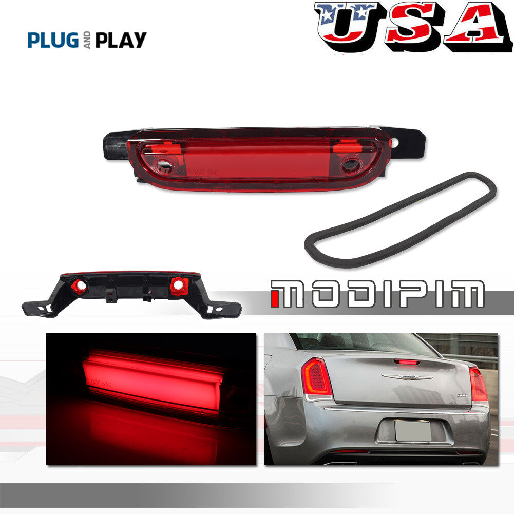 1 Red Lens LED Rear High Mount 3rd Brake Light For 2015 - 2023 for for CHRysler 300 - v