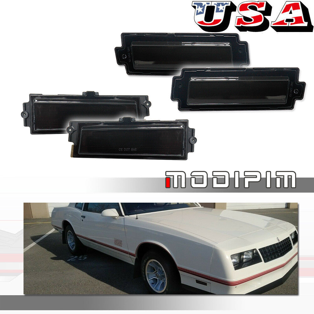 Suitable for 1981-1988 Monte Carlo SS smoked front and rear side marker lampshades- v