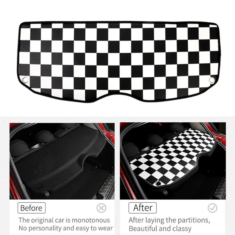 Fits for Mini Cooper F55 Checker Rear Trunk Cargo Cover Mat Decorative Mat Accessories - n