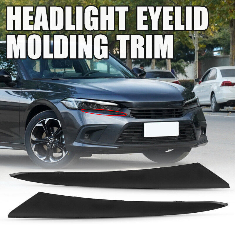 2pcs Headlight Eyelid Molding Trim Lower Filler Cover fit 2022-2024 for Honda for Civic