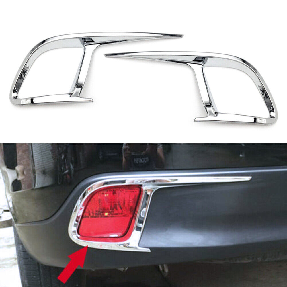 Chrome ABS Rear Bumper Fog Light Lamp Cover Trim Fit for Toyota Highlander 2015-2020
