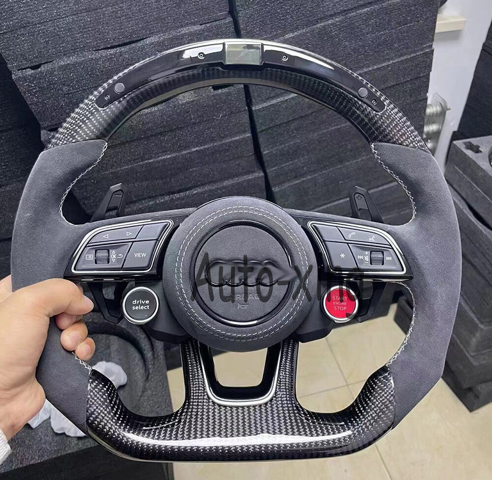 Alcantara Carbon Fiber Led Steering Wheel for Audi Rs3 Rs4 Rs5 Rs6 Rs7 S3 S4 S5