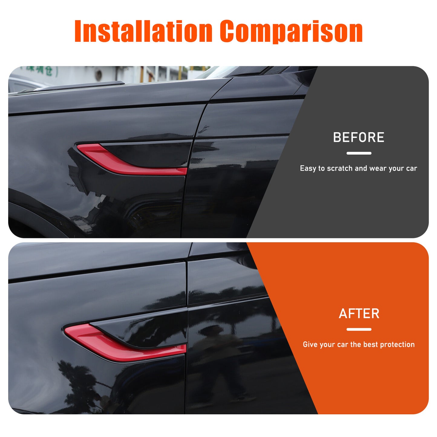 Gloss black front fender vent covers for Land Rover Discovery 5 (2017-22) n