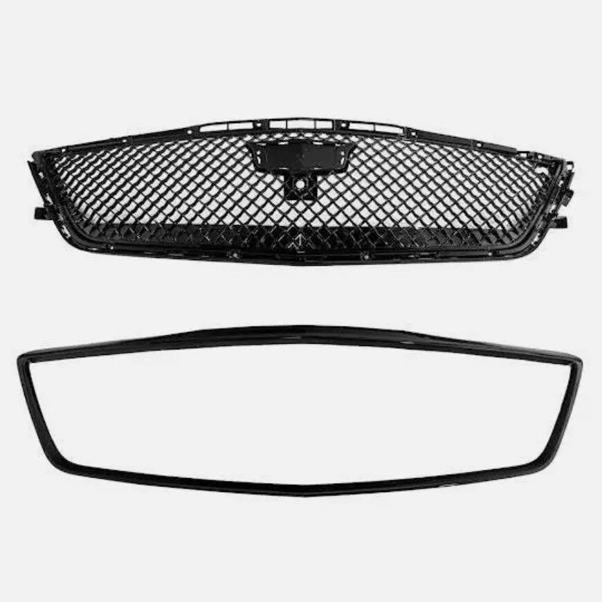 Blackwing Style GLOSS BLACK Front Bumper Grille Cover For 16-20 for Cadillac CT6 n