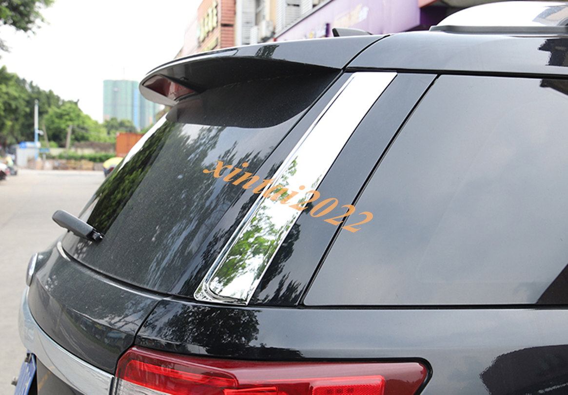 for ford  Explorer 2016-2018 ABS Chrome Rear Window Spoiler Side Wing Cover Trim