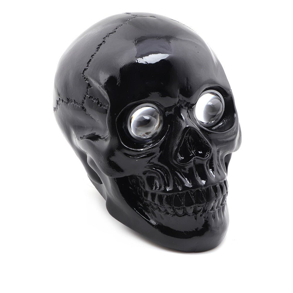 Custom Motorcycle Black LED Retro Skull Headlight Head Lamp for Harley for Yamaha Q