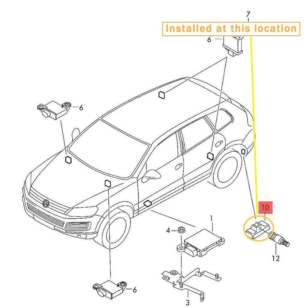 Equipment Manufacturer ( ) for TPMS tire pressure sensors suitable for Bentley and for Porsche : 7PP907275G
