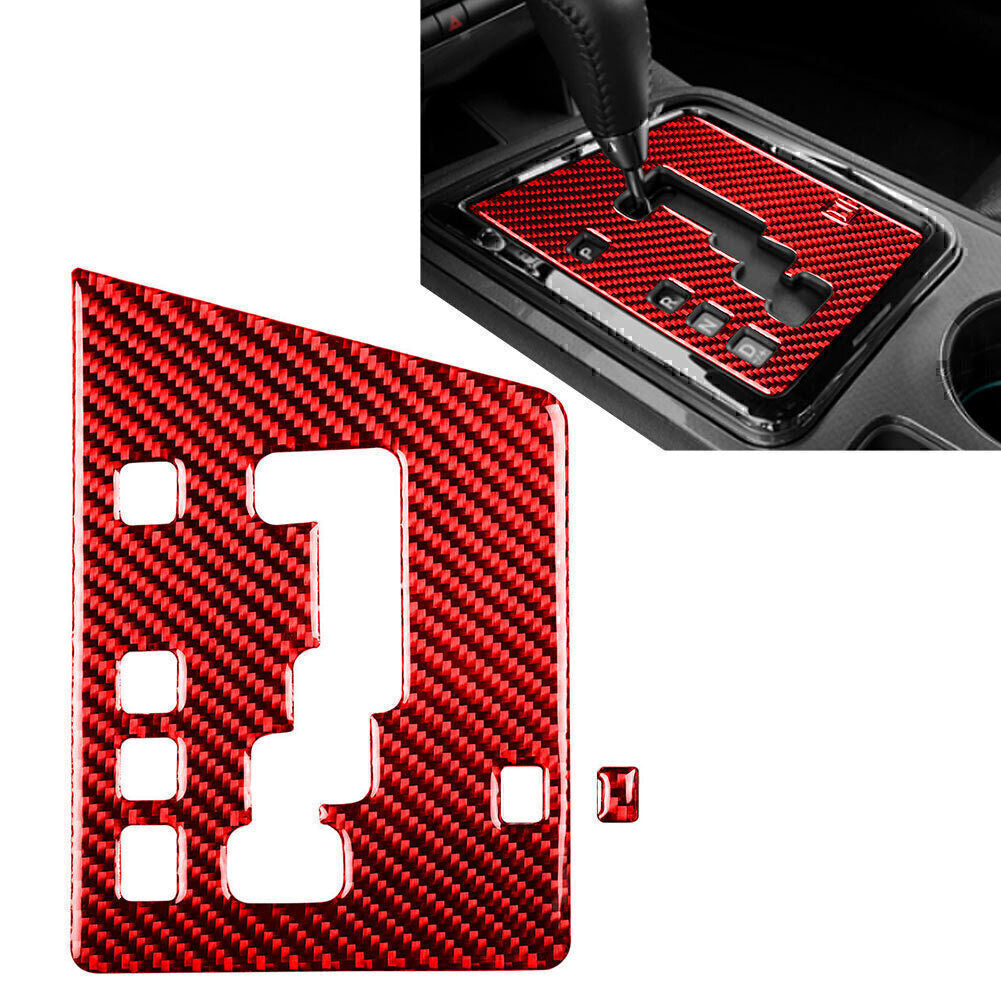 2 Pcs Carbon Fiber Gear Shifter Panel Cover Trim for Dodge for Challenger 2008-2014