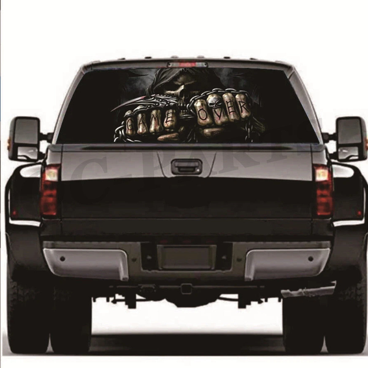 1 Death Skull Style Graphic Decal Sticker for Car and Truck Rear Window Back