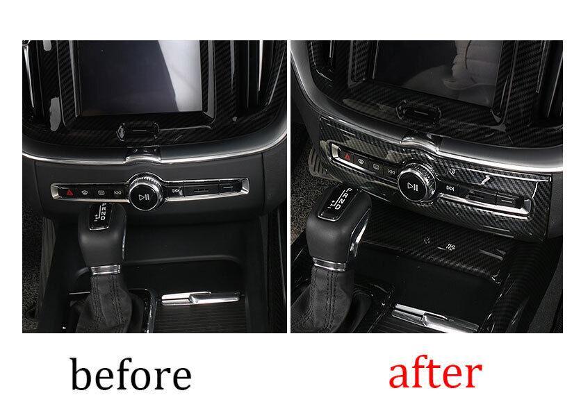 for Volvo XC60 2018-2023 ABS Carbon Fiber Console AC Switch Control Panel Trim