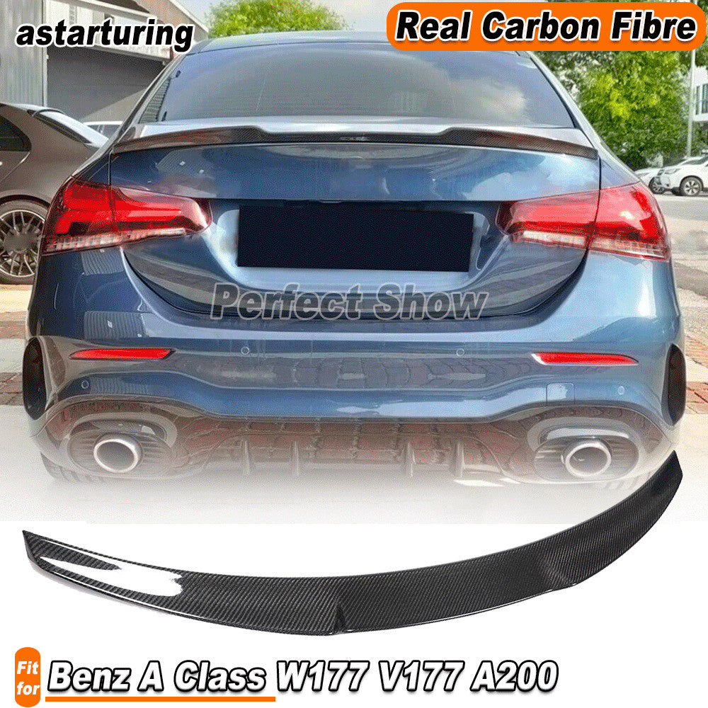 Fit for Benz A Class W177 V177 A200 A35 REAL Carbon Rear Trunk Spoiler Wing