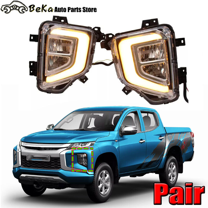 A pair of LED fog lights and daytime running lights suitable for Mitsubishi L200 / Triton 19-21 LH+RH
