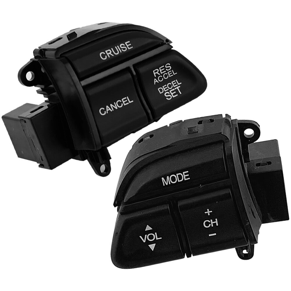 2x Steering Wheel Cruise Control Switch Button Black Set Fits for Accord Odyssey