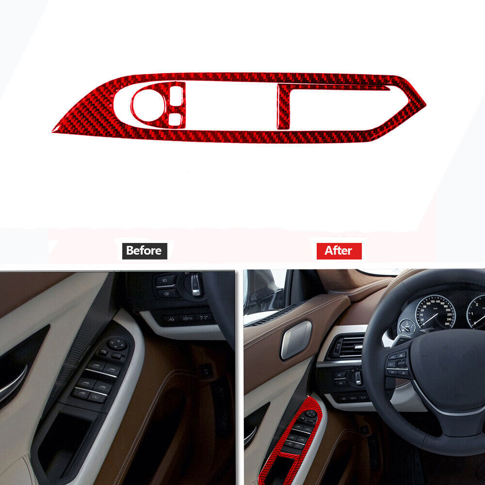 4PCS Carbon Fiber Interior Rear Door Handle Trim Cover for Fiat 500L 2014-2017 v