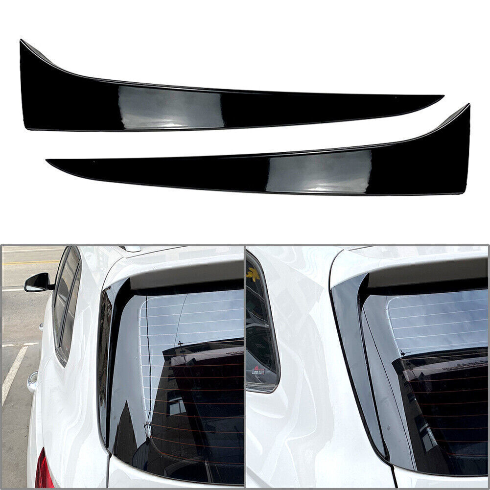 for Skoda Kamiq Glossy Black 2x Rear Window Spoiler Side Wing Trim Cover