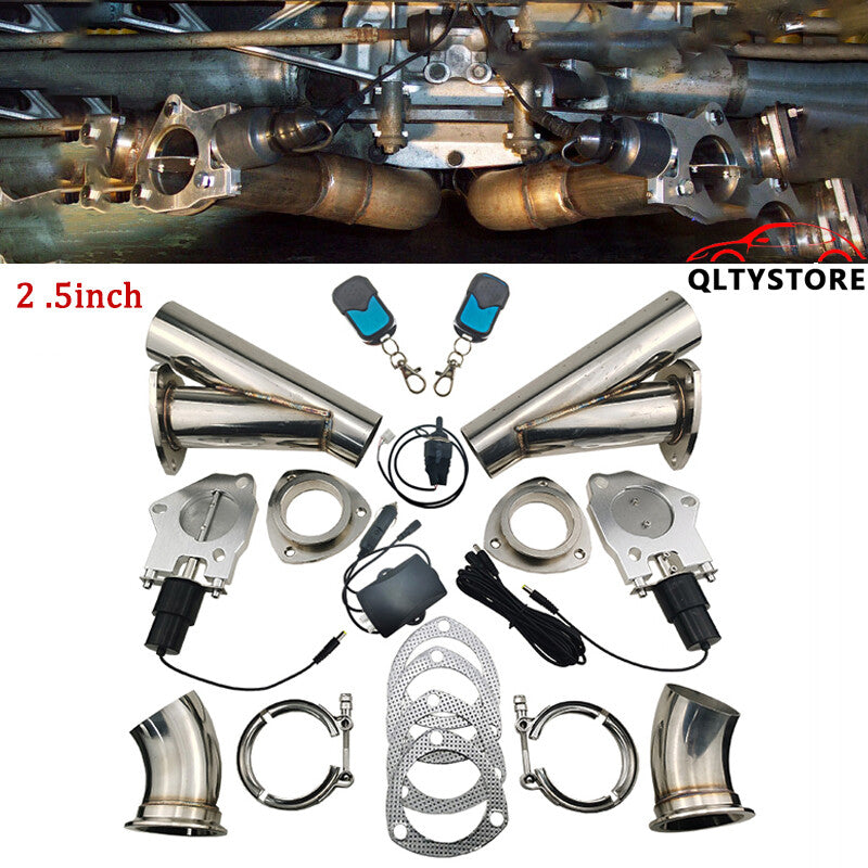 2.5'' Electric Exhaust Pipe Downpipe Valve Kit Manual Control&Remote Switch Q